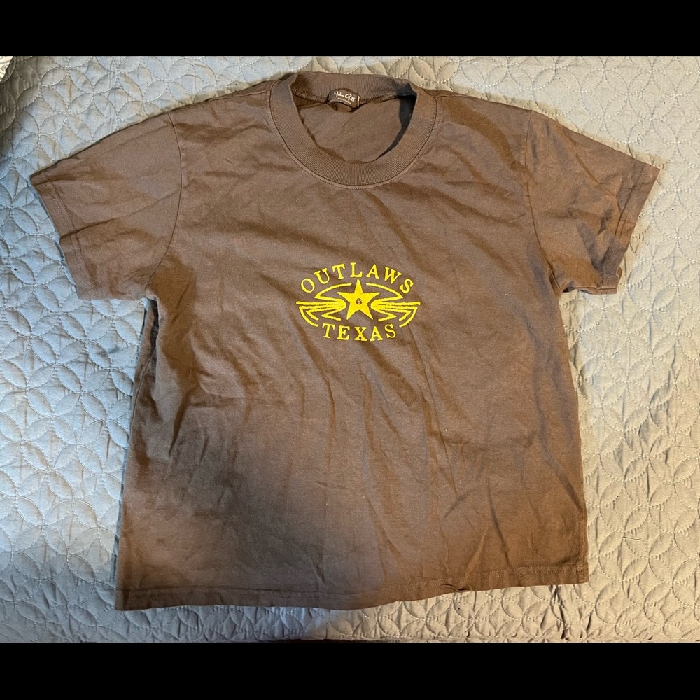 Brandy Melville Brown Chloe Texas Outlaws Graphic T shirt top